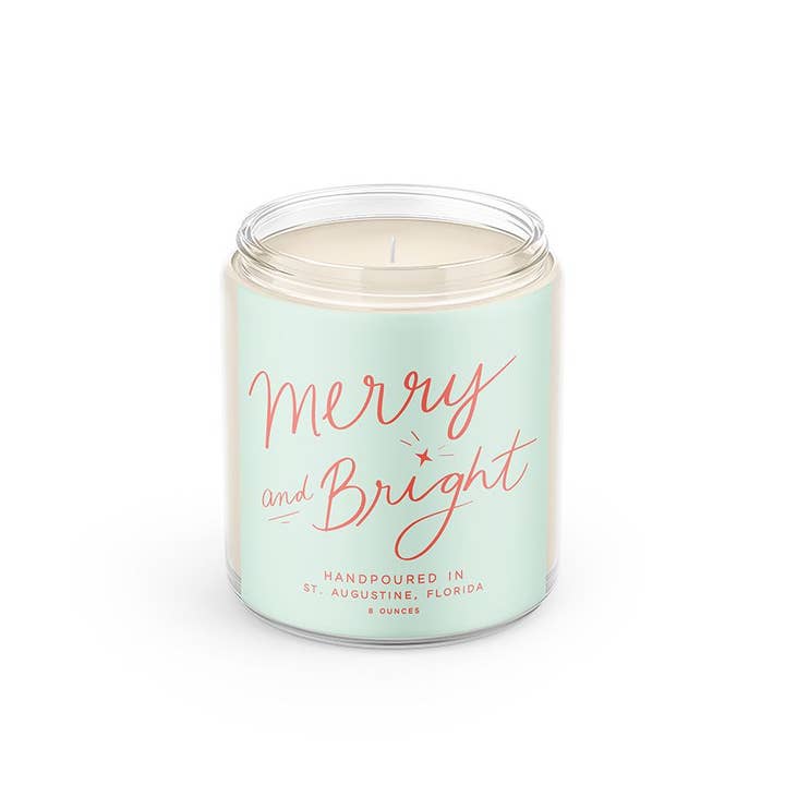 Poured Goods - Wholesale Jar/Filled Candle - Merry & Bright: 8 oz Soy Wax - Small Batch Candles