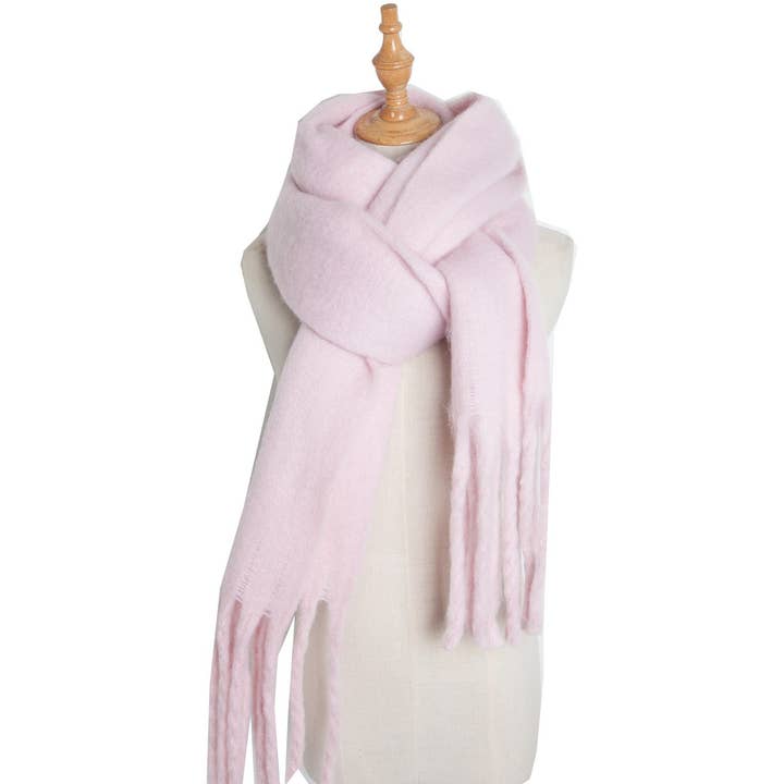 Dipped Shop - Wholesale Scarf - Women's - Solid Color Simple Tassel Scarves DPKS10115