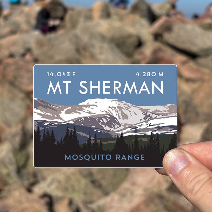Mt Sherman Colorado 14er Sticker (3.5" x 2.5") for wholesale by Hinterland Outdoors