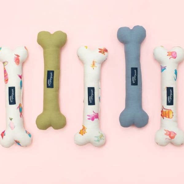 Soft + Silent Bone Toy | Crazy About Cats for wholesale by paws + purpose