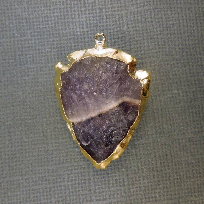 Jewelers Paradise - Wholesale Individuele bedel/hanger - Amethist Arrowhead kristallen hanger 1