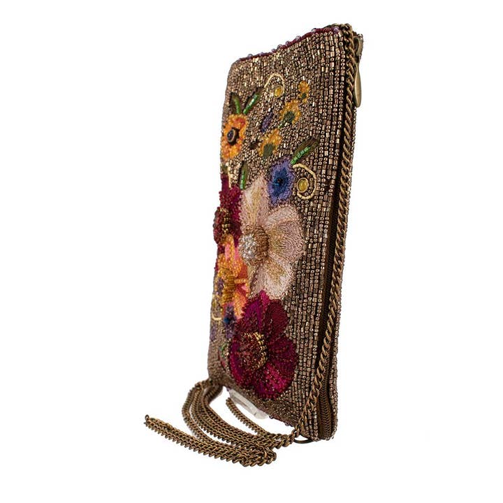 Mary Frances Accessories - Wholesale Crossbody Bag - Women's - Budding Romance beaded floral Crossbody Phone Bag
