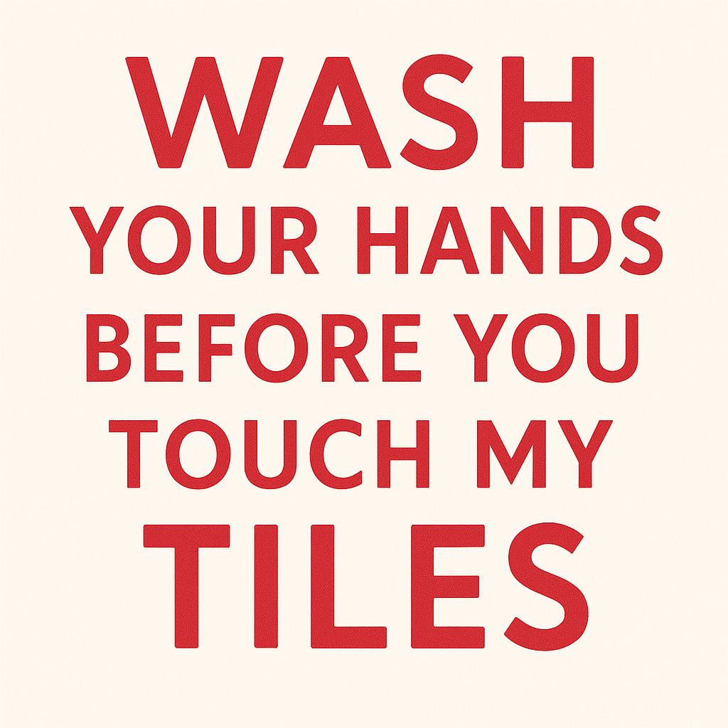 1111 Elm Candle & Soap Shoppe - Wholesale Bar Soap - Wash Your Hands Before You Touch My Tiles Text Soap - 7 colors2