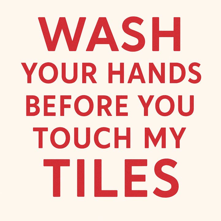 1111 Elm Candle & Soap Shoppe - Wholesale Bar Soap - Wash Your Hands Before You Touch My Tiles Text Soap - 7 colors2