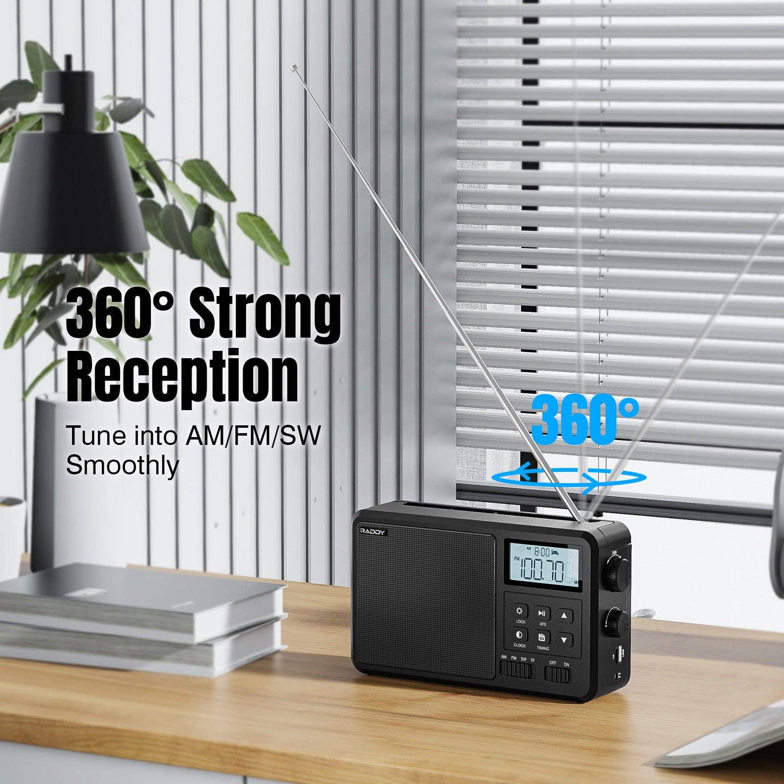 Radioddity - Wholesale Speakers - Raddy RF206 Shortwave Radio | FM/AM/SW | 8W Speaker | LCD Display | Bluetooth 5.0 | TF Card/USB Play3