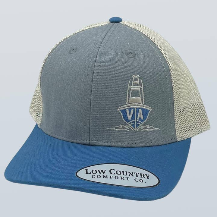 Virginia Flag Boat Heather/Ocean/Beige Hat for wholesale by Riverbed Threads