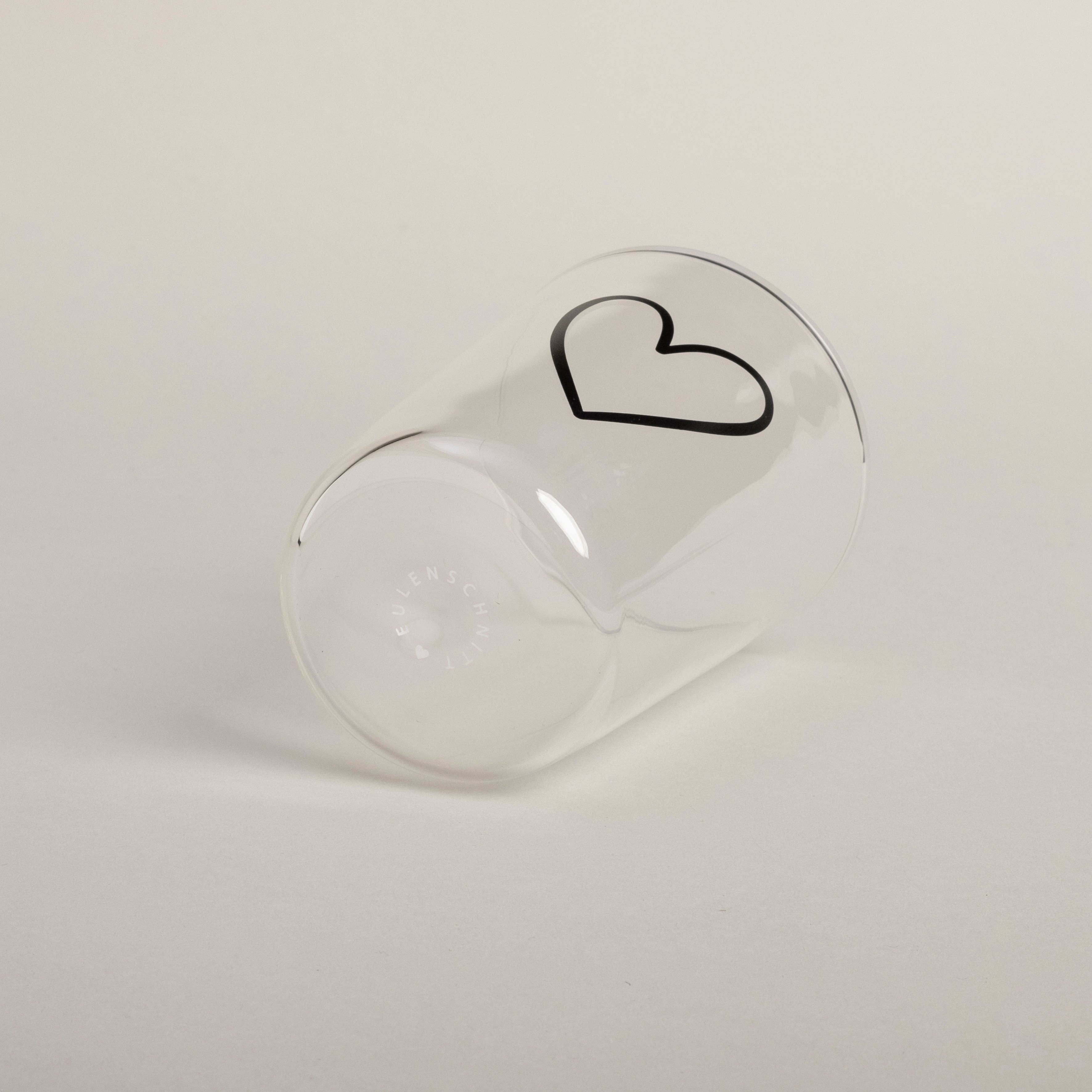 Eulenschnitt - Wholesale Drinking Glass/Cup - Black heart drinking glass (VE = 6 pcs)3
