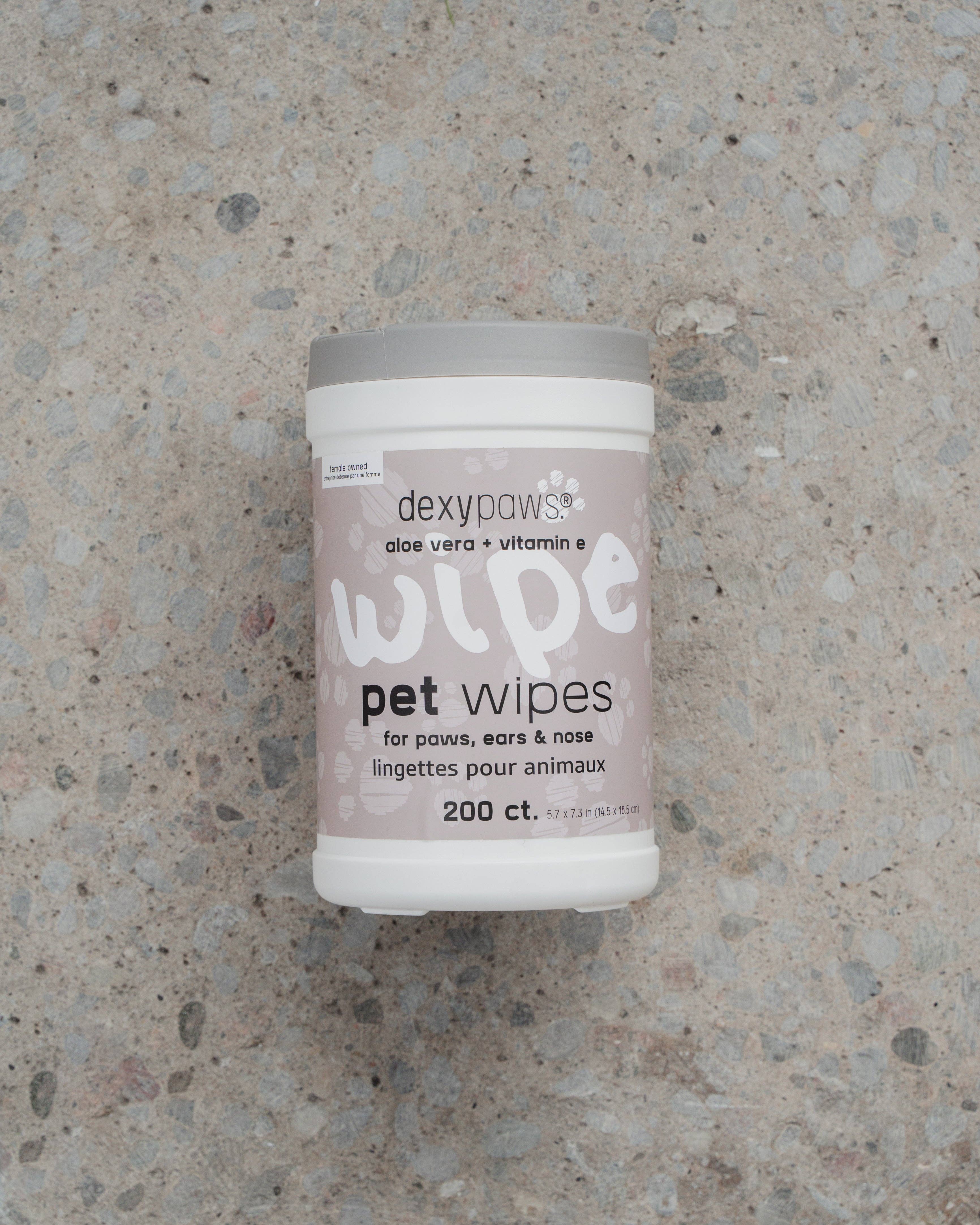 dexypaws - Wholesale Pet Grooming Aid - Dog - Cleansing Wipes in Canister - Aloe Vera and Vitamin E (new packaging)