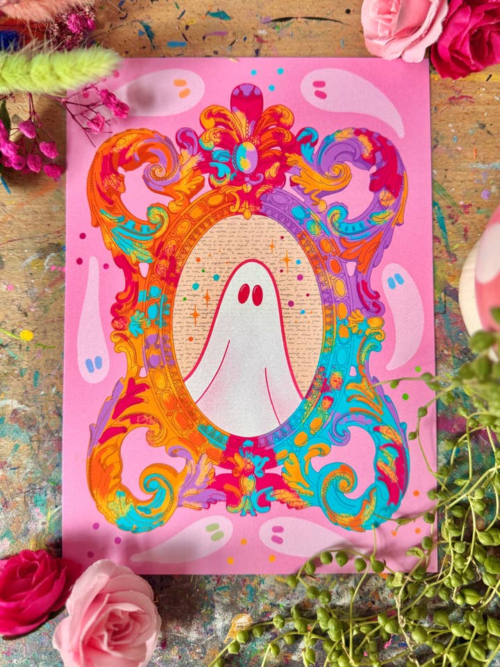 Rainbow Ghost Frame - Print for wholesale by Crafted in chaos