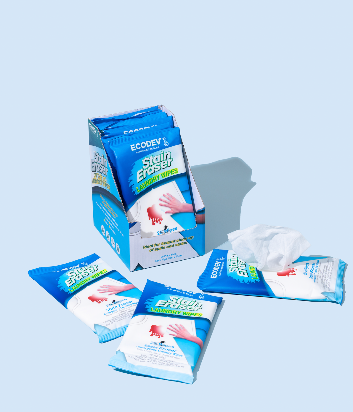 Get Fresh - Wholesale Face & body wipes - Stain Eraser Laundry Wipes - 20 Wipes0