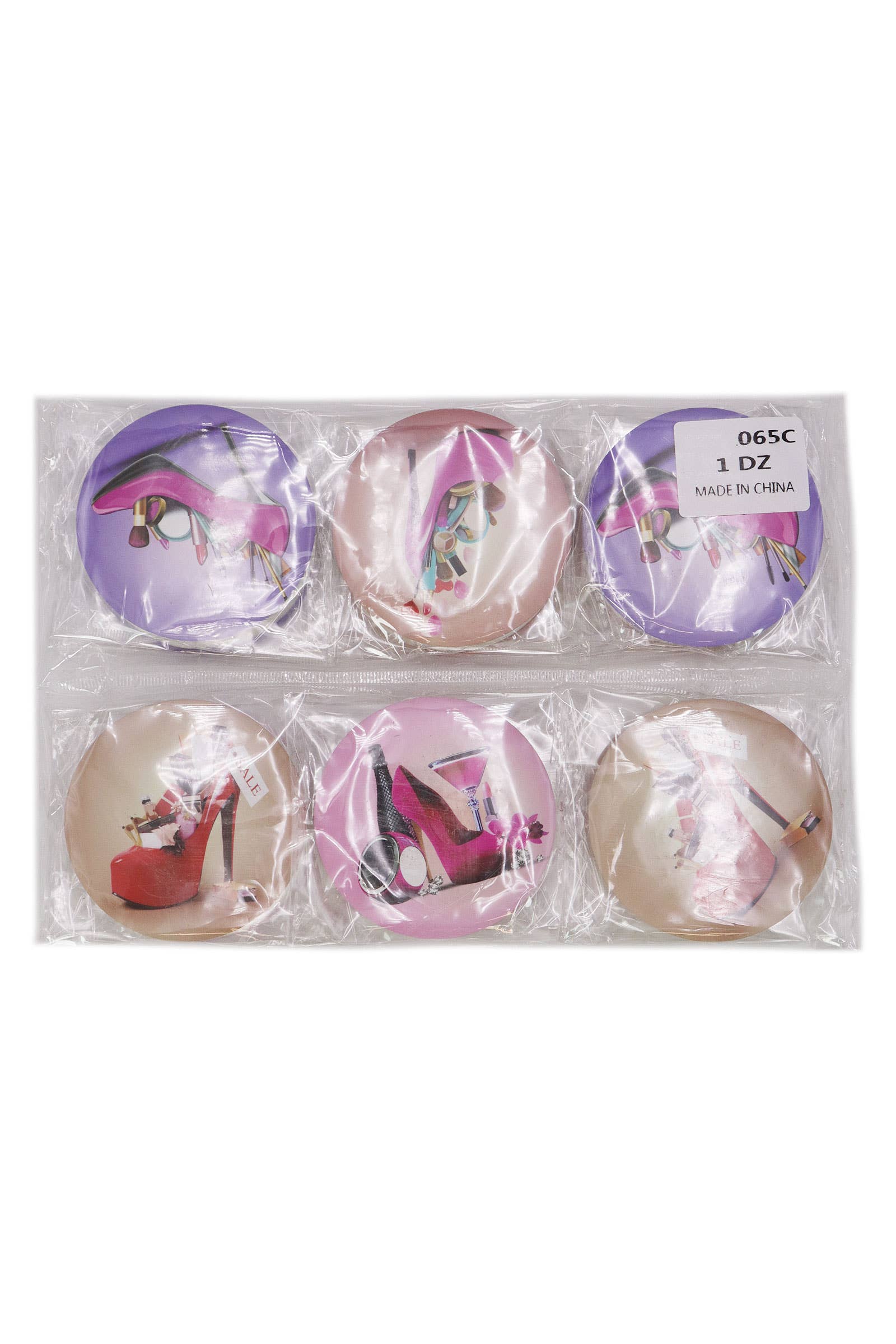 ASSORTED Beauty Salon Heels Circular Compact Mirror for wholesale on Faire7