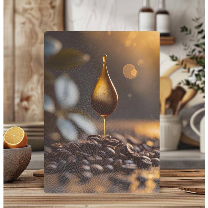 Fernville Creations - Wholesale Cutting Board - Tempered Glass Coffee Themed Cutting & Serving Board