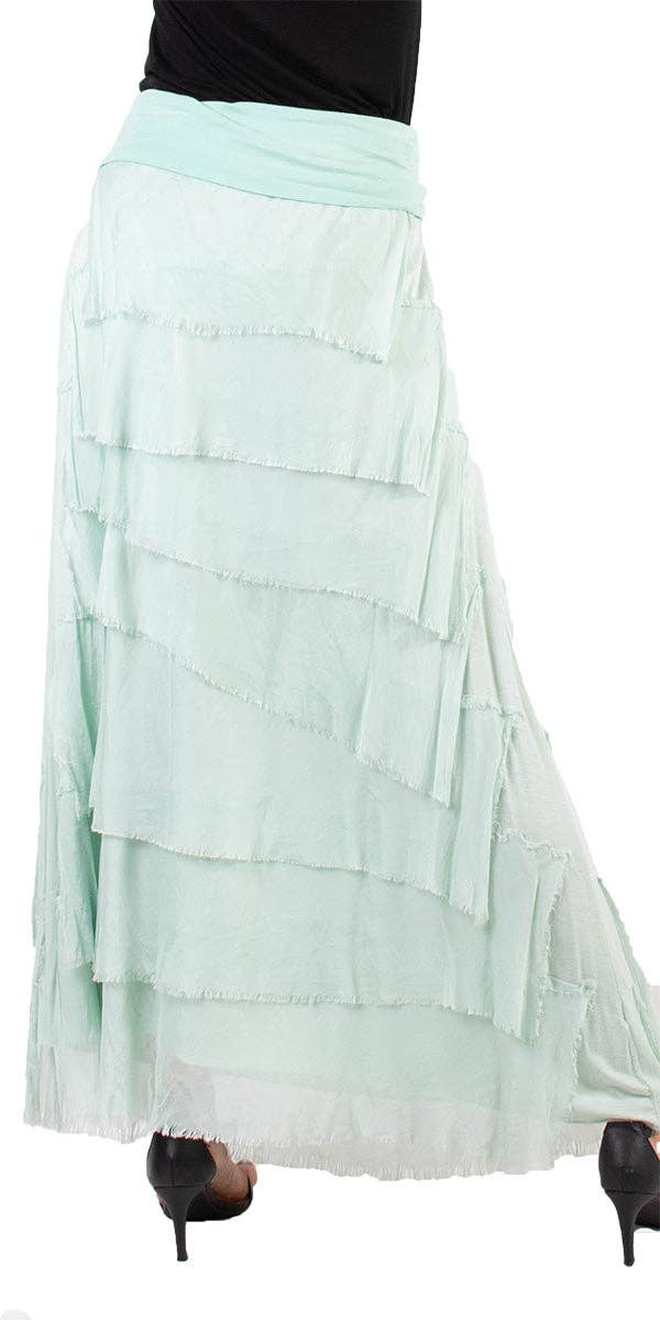 Gigi Moda - Vente Jupe – femme - Jupe volantée longue en soie25