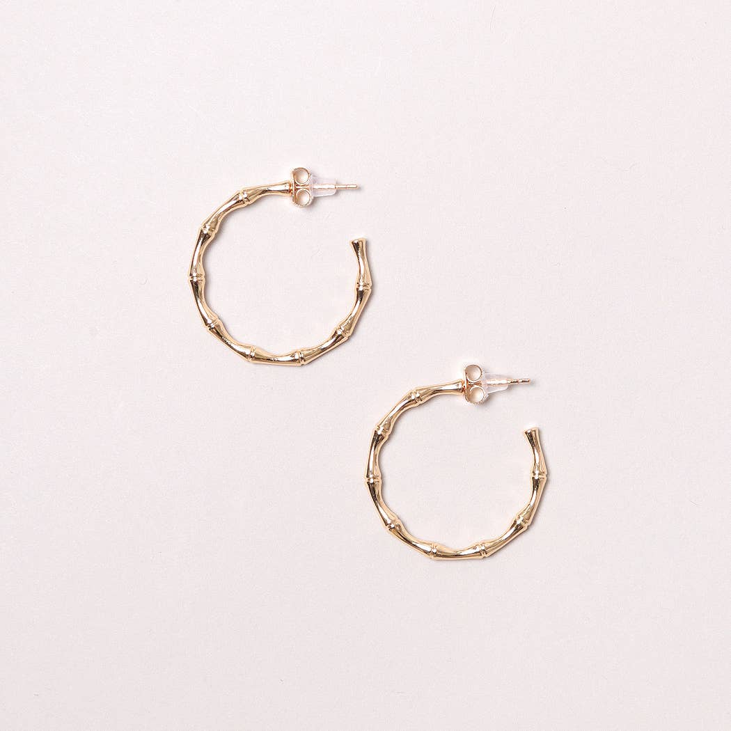 Fashion City – wholesale Hoop earrings – 14K Gold-Dipped Textured Post Earring0