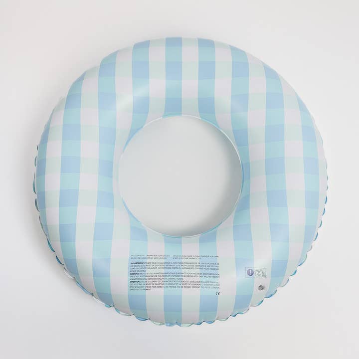 Flamingueo - Wholesale Inflatables - Giant Pool and Beach Float with Vichy Blue Print