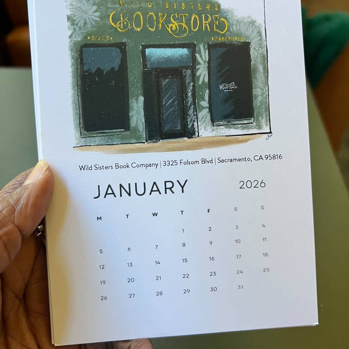 PriyaOriginalsArt - Wholesale Calendar - Sacramento's Third Places 2026 Desktop Calendar + easel1
