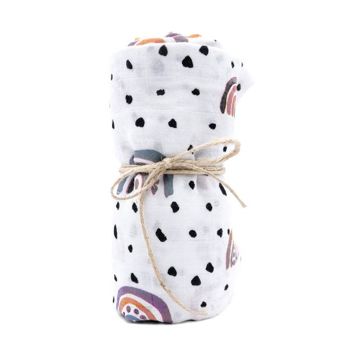 mousseline coton biologique 120x120cm • arc-en-ciel pour la vente par hutch&putch