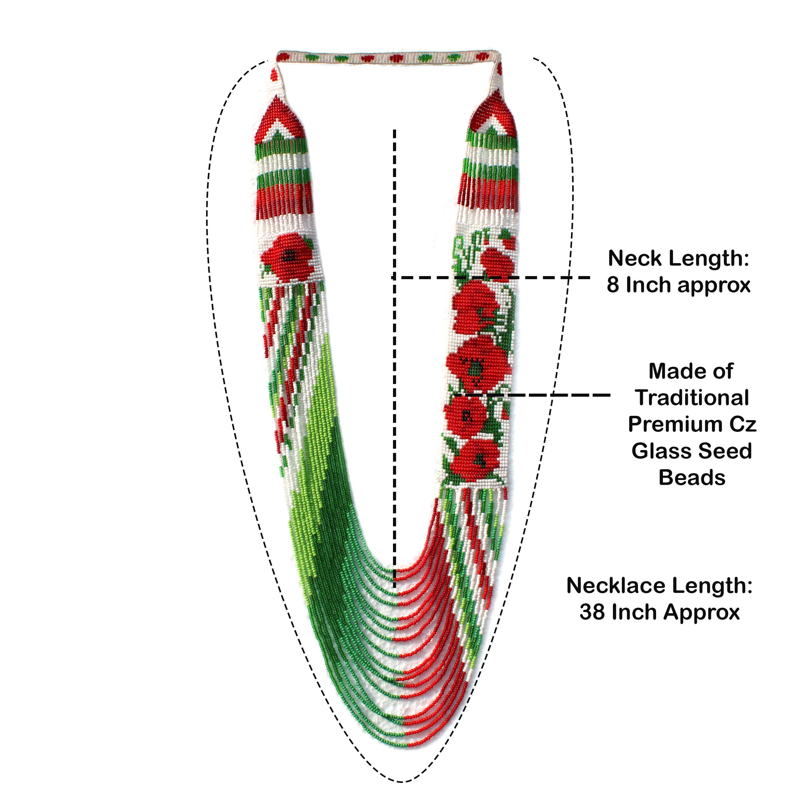 KANGURAH – wholesale Jewellery set – Red Native American Style Beaded Necklace Earring Set 1