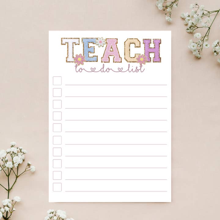 Bloc de notas Glitter Patch para profesores | Bloc de notas con listas de tareas para profesores para venta al por mayor de Daisy Grove Studio