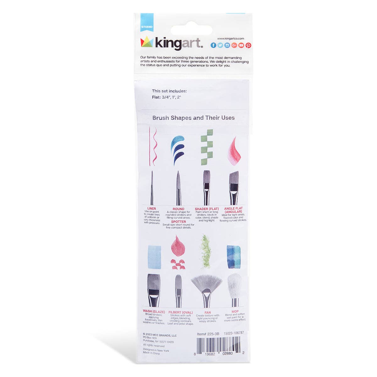 KINGART - Wholesale Paint/Wax Brush - Studio Golden Nylon Brush Set - 3 Pieces3