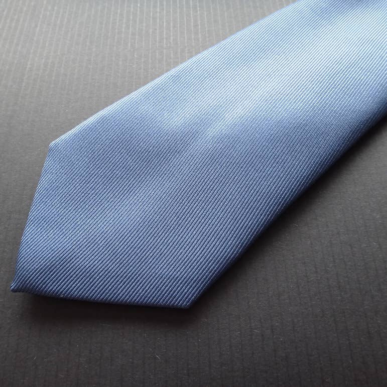RUMI - Wholesale Necktie - Men's - Handmade Luxury Plain Silk Tie - Kent Blue6