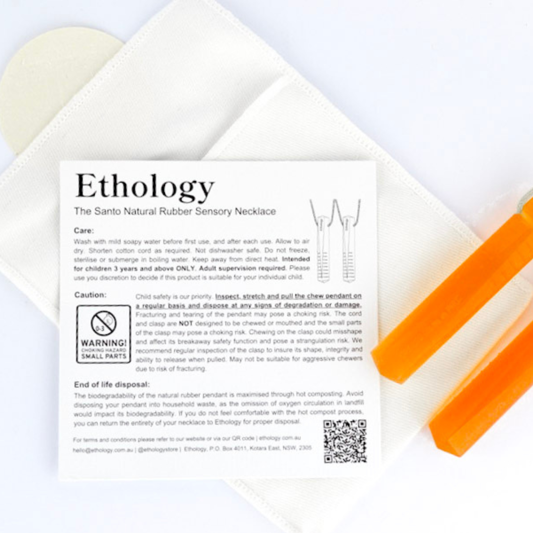 Ethology - Wholesale Chew Cube - Baby - The Santo: Natural Rubber Sensory Chew Necklace Two Pack7