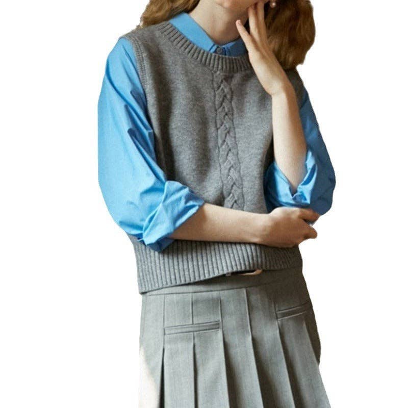 Marayn – Engroshandel Strikvest/slipover – Kvinder – Chic fransk strikvest forår/efterår lag-på-lag essentiel16