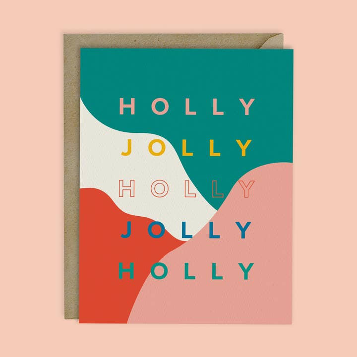 HOLLY JOLLY CHRISTMAS CARD-Colorful and bright for wholesale by MELLOWWORKS