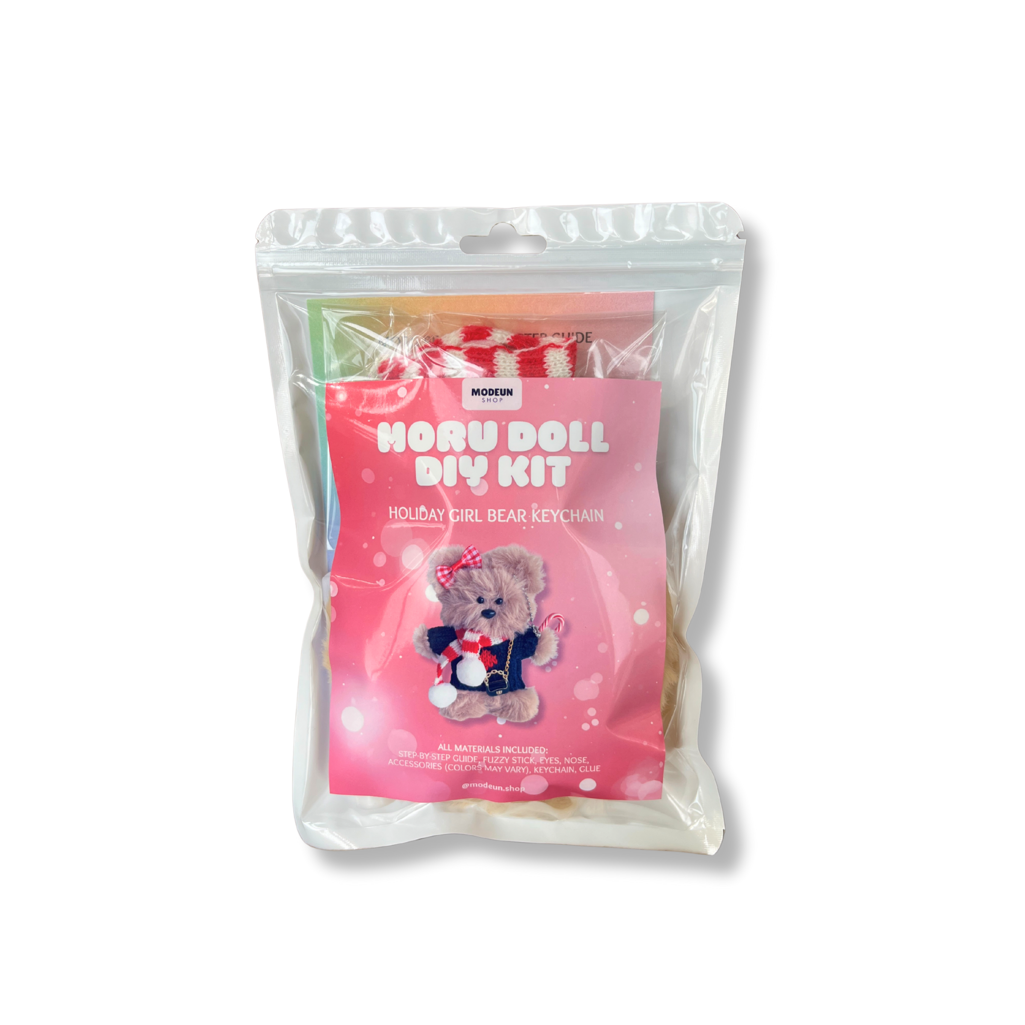 MODEUN SHOP - Wholesale DIY Craft Kit - HOLIDAY GIRL BEAR DIY KEYCHAIN KIT4