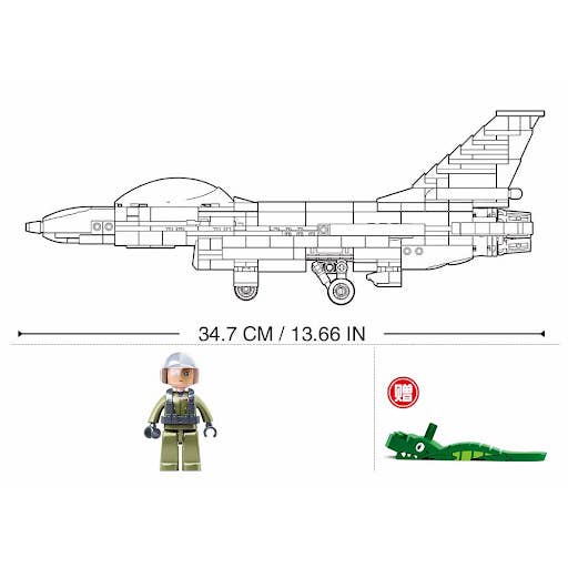 Texas Toy Distribution - Wholesale Toy Plane - Kids - Model Bricks F-16C Falcon Fighter Jet Brick Kit (521 pcs)
