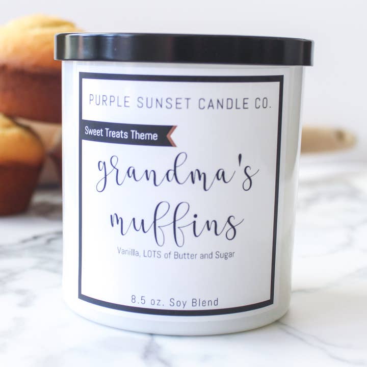 Bougie muffins de grand-mère pour la vente par Purple Sunset Candle Company