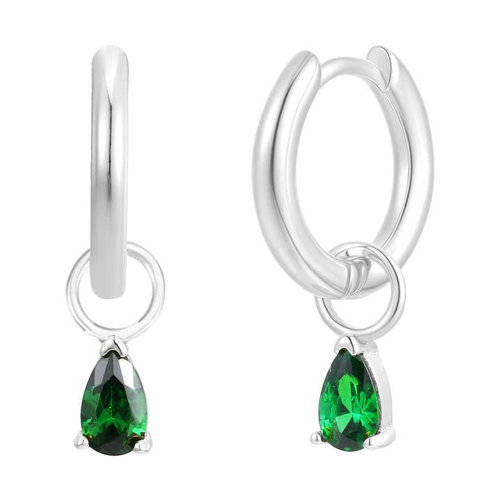 Mei Huggie Hoop Geboortesteen Bedel Oorbellen voor wholesale door Gold Trip