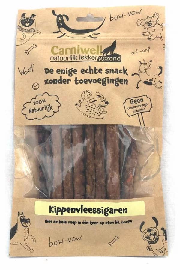 Carniwell; SW Pet Products - Wholesale Pet Treats - Dog - Carniwell Chicken Cigars 100g