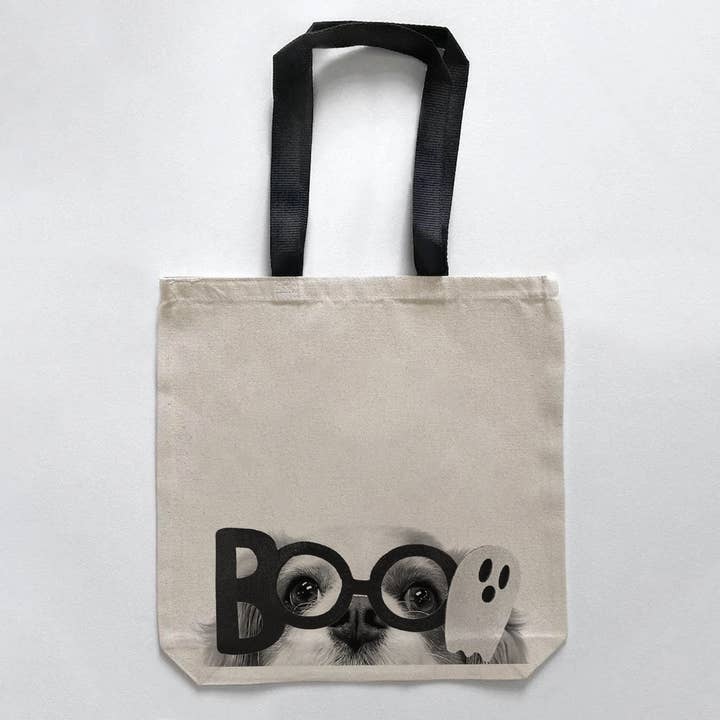 Cavalier King Charles Peeking Lil' Boo Halloween Tote for wholesale by Perkie Prints