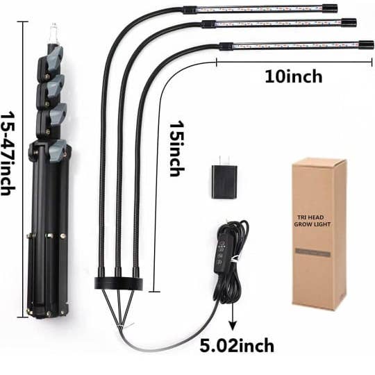 Crover - Wholesale Garden Tool - Tri-Head LED Grow Light with Stand – 3 Modes & 9 Brightness 2