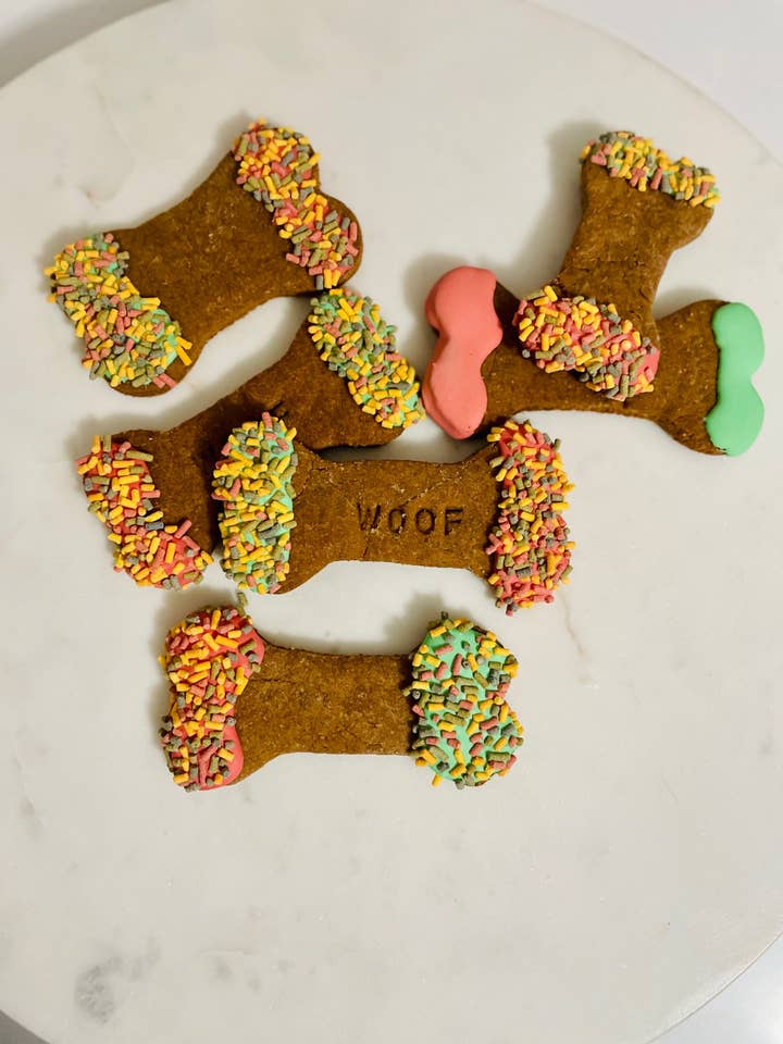 Huesos de mantequilla de maní bañados o decorados (5 huesos grandes) para venta al por mayor de Power “Pup” Treats