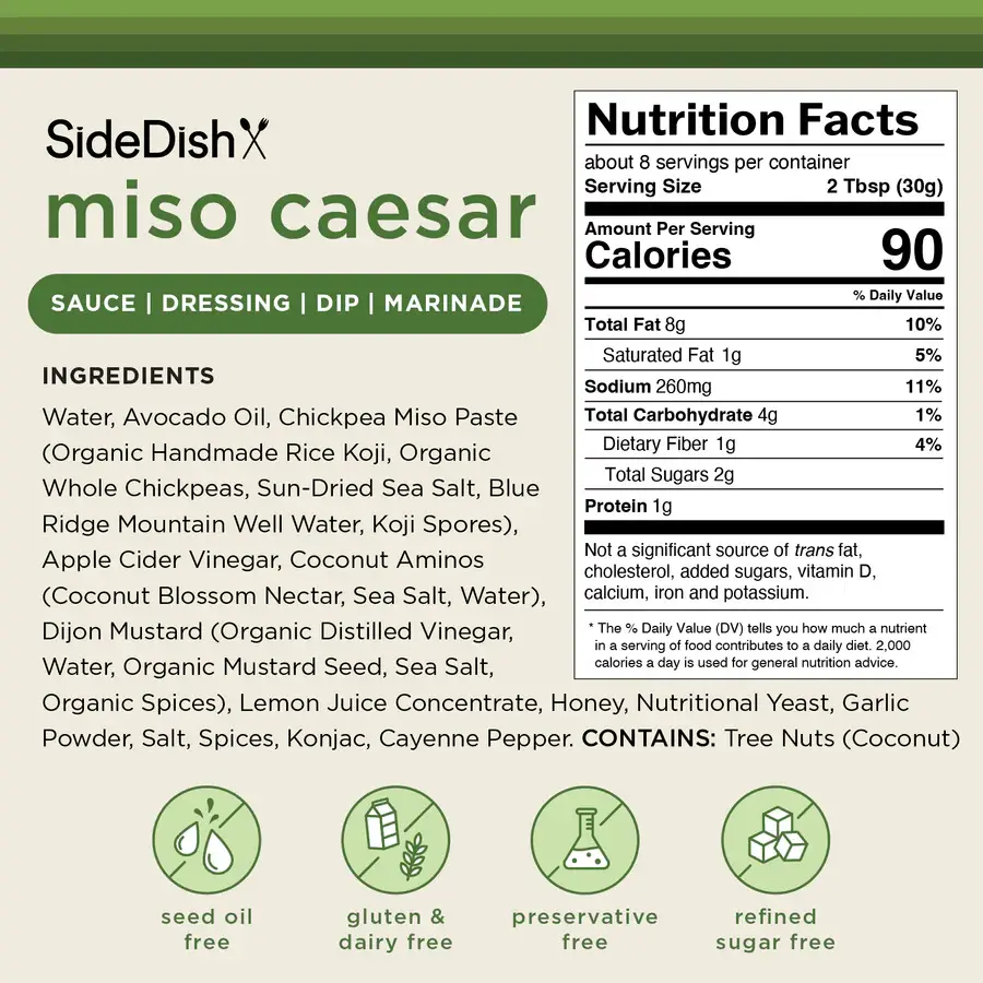 SideDish - Wholesale Salad Dressing - Miso Caesar - Case of 62