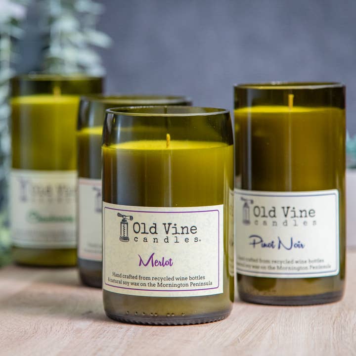 Old Vine Candles - Wholesale Jar/filled candle - 'Merlot' Recycled Wine Bottle Candle3