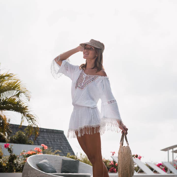 POPPY + SAGE - Venta al por mayor Visera - Mujer - Sombrero con visera de paja - Azalea Pink6