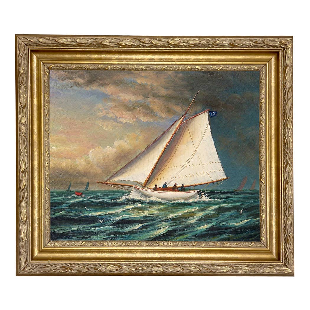 Madison Bay Co. - Historical Home Decor Reproductions - Wholesale Schilderen/Tekenen - Racing Boot Vintage Schilderij Afdruk op Canvas13