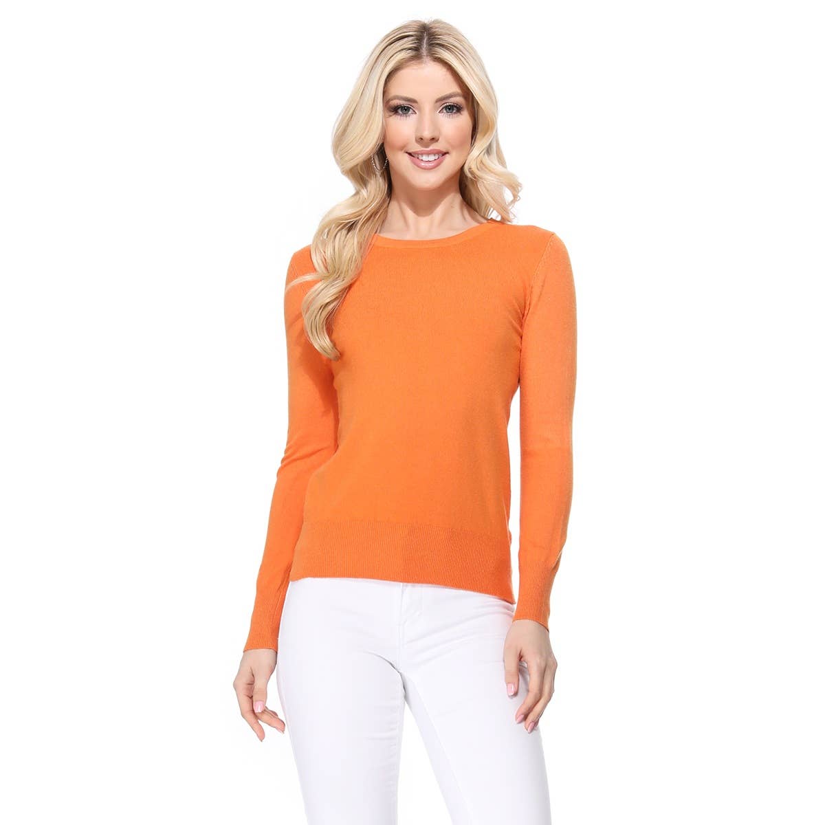 Mak – Engroshandel Pullover - Dame – Langærmet Crewneck blød strik sweater pullover MK550012