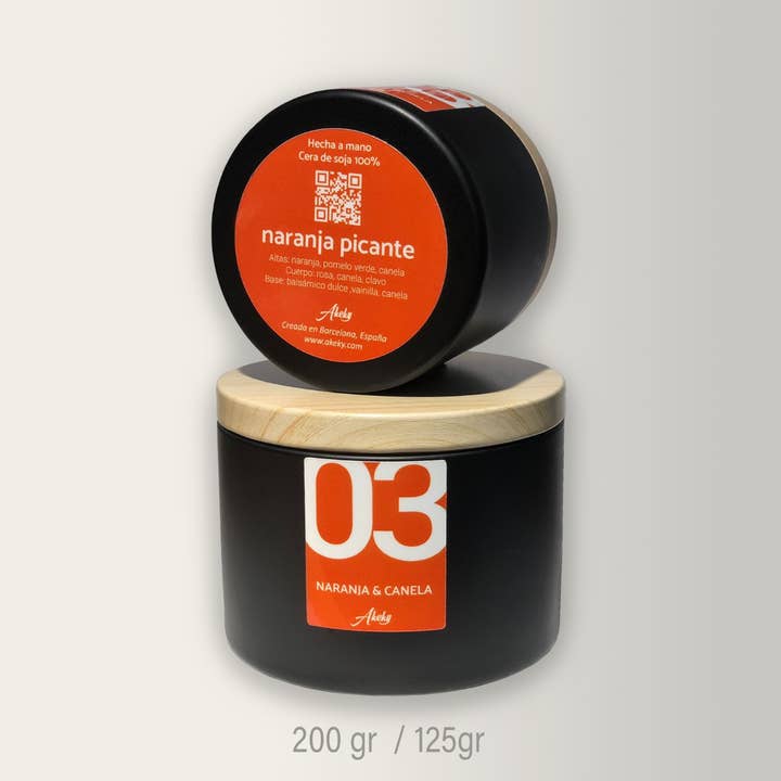 Biopompas - Wholesale Jar/Filled Candle - ORANGE CINNAMON Candle 100% soy wax, LONG-LASTING AROMA1