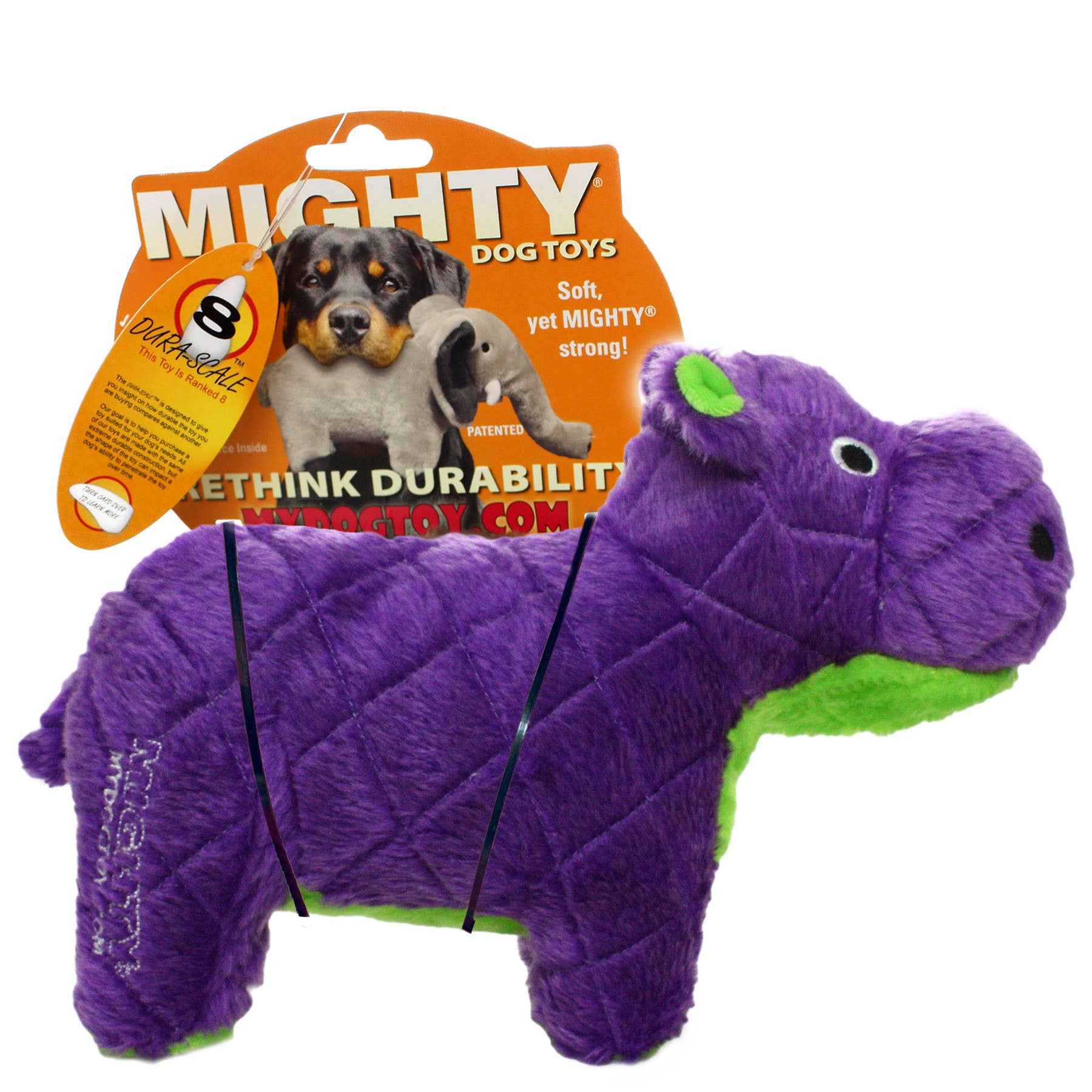 Tuffy Dog Toys - VIP Products - Wholesale Pet Squeaky Toy - Dog - Mighty Safari Hippo - Purple, Plush, Squeaky Dog Toy6