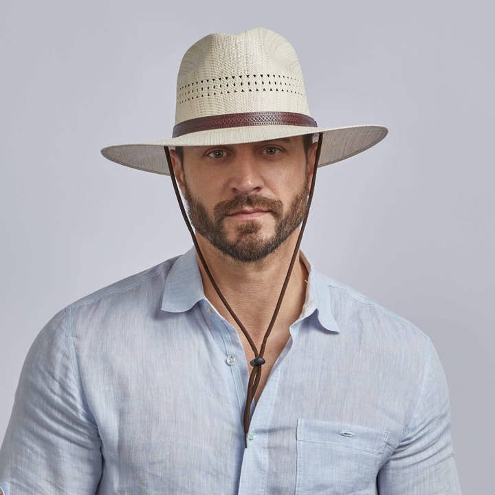 American Hat Makers - Vendita all'ingrosso Cappello di paglia - Unisex - Cappello di Paglia Leggero con Ventilazione - Stile Barcellona