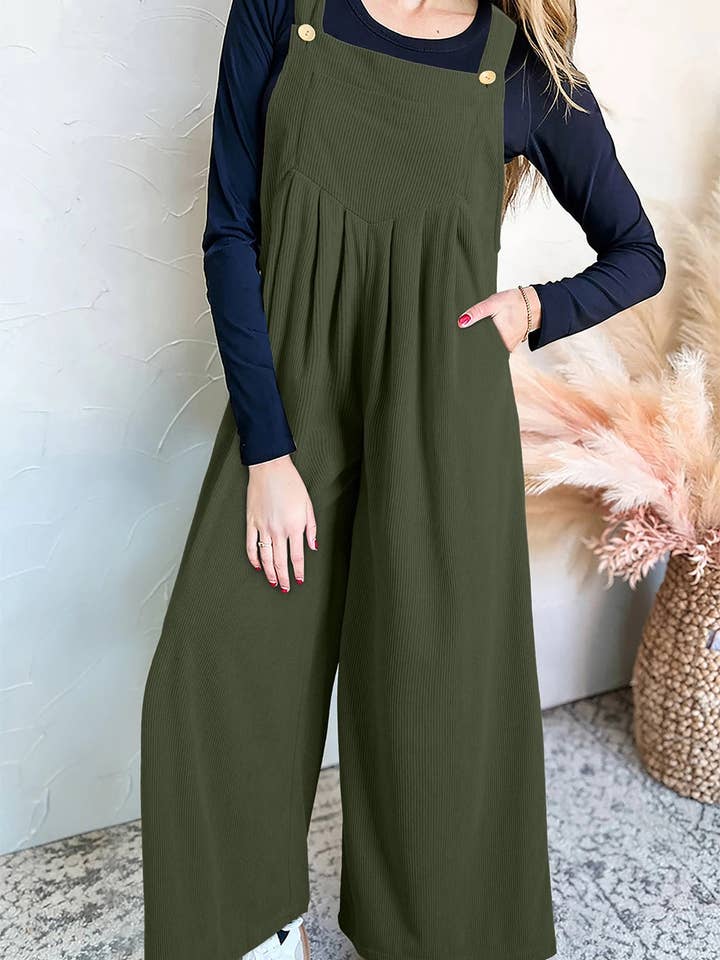 Lovesoft - Wholesale Jumpsuit - Women's - Brown Leopard Bib Wide Leg Jumpsuit5