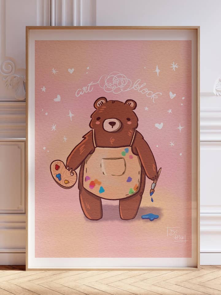Illustration d'artiste Kawaii, jolie décoration de bureau pour la vente par BriPrice Artistry