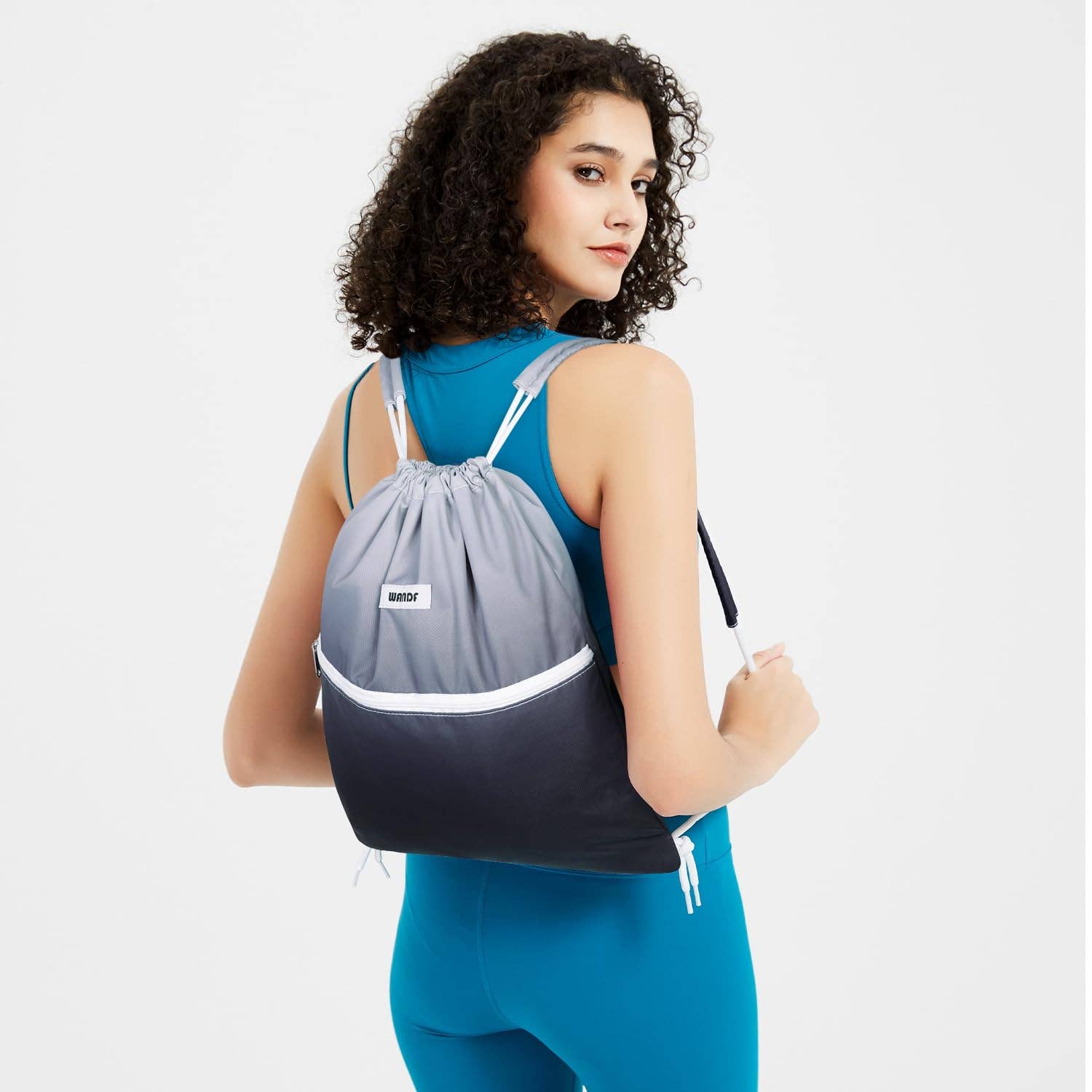 wandf - Wholesale Tas met trekkoord - Uniseks - Sportieve rugzak met trekkoord en dubbele schouderpads10