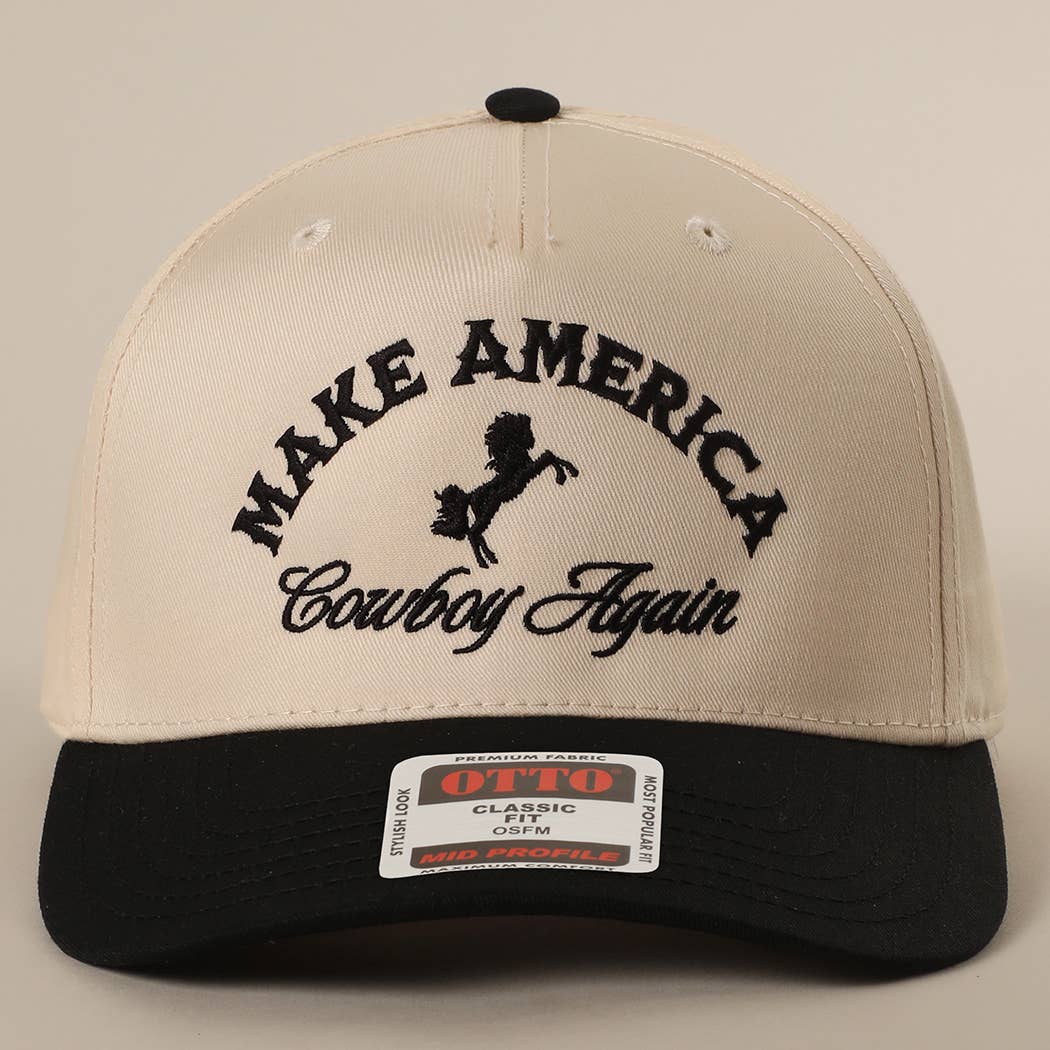 Fashion City - Wholesale Trucker Hat - Unisex - MAKE AMERICA COWBOY AGAIN Embroidered Trucker Hat0