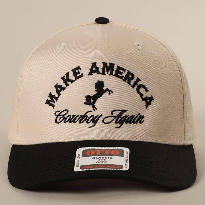 Fashion City - Wholesale Trucker Hat - Unisex - MAKE AMERICA COWBOY AGAIN Embroidered Trucker Hat