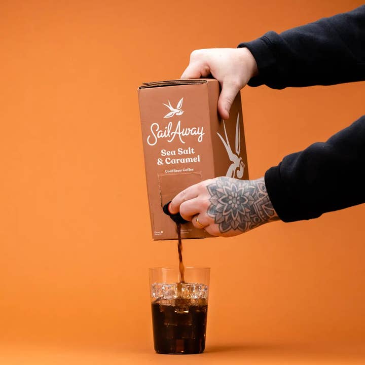 Sail Away Coffee Co. - Wholesale Iced Coffee/Cold Brew - Cold Brew 96oz Box Tap – Ready-to-Drink, SEA SALT & CARAMEL